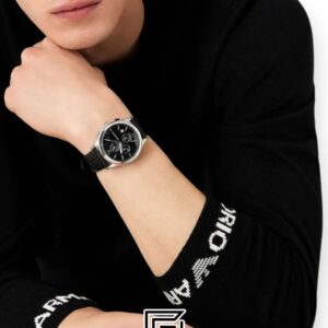 ⁦Armani AR11530 Men's Chronograph Black Dial Watch 44mm⁩ - الصورة ⁦13⁩