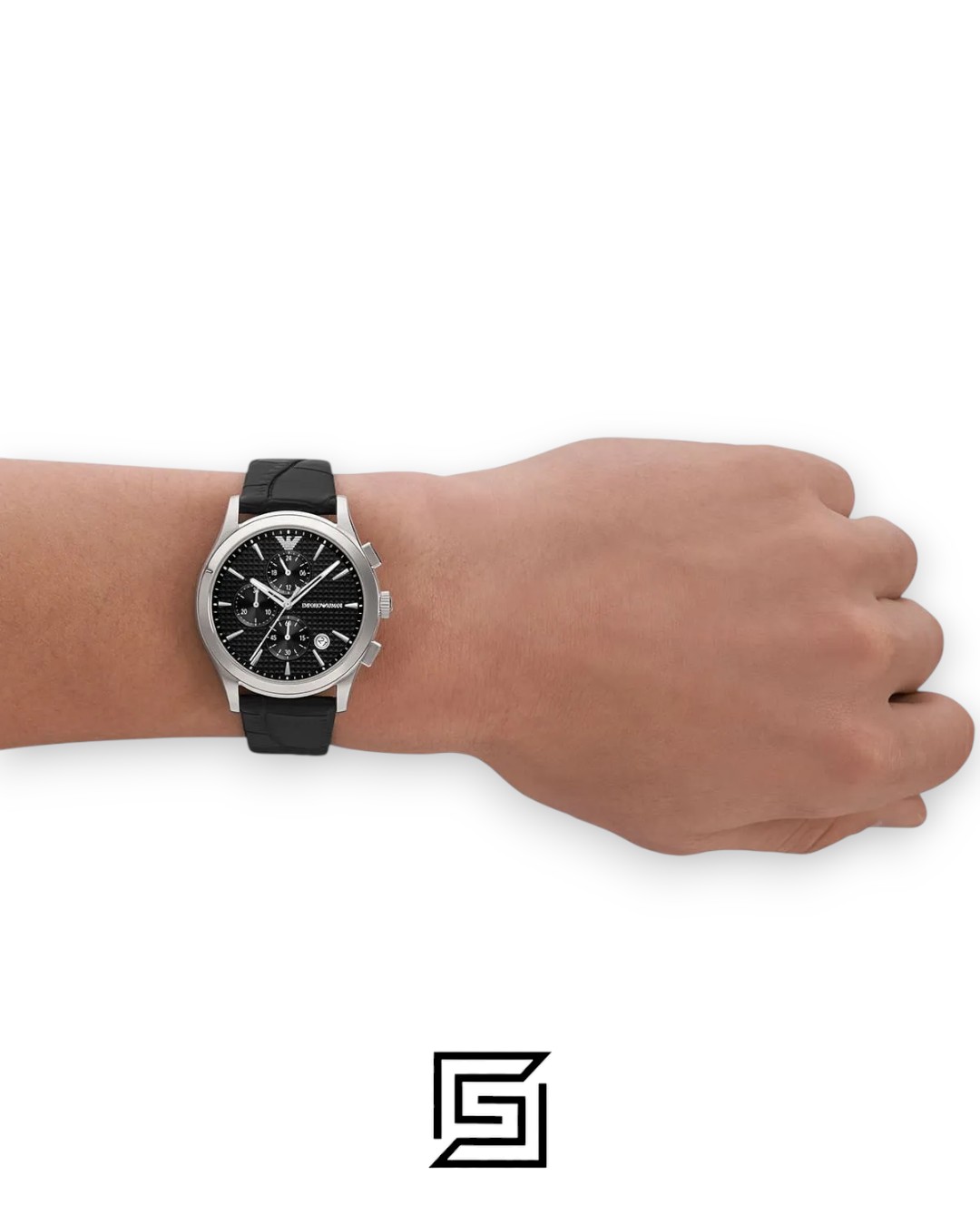 ⁦Armani AR11530 Men's Chronograph Black Dial Watch 44mm⁩ - الصورة ⁦10⁩