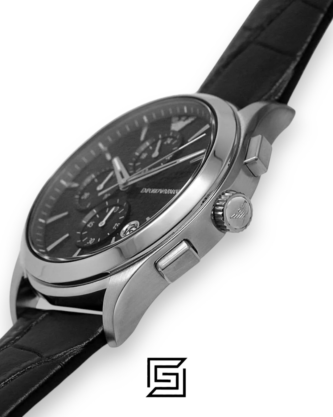 ⁦Armani AR11530 Men's Chronograph Black Dial Watch 44mm⁩ - الصورة ⁦6⁩
