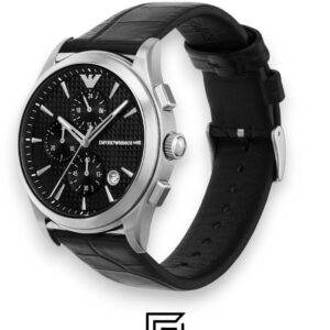 ⁦Armani AR11530 Men's Chronograph Black Dial Watch 44mm⁩ - الصورة ⁦4⁩