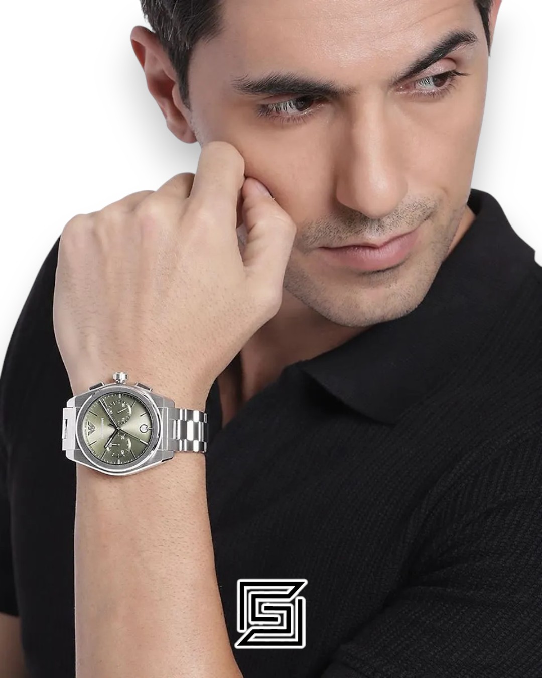 Emporio Armani AR11640 Men's Stainless Steel Green Chronograph Watch 43mm - Image 11