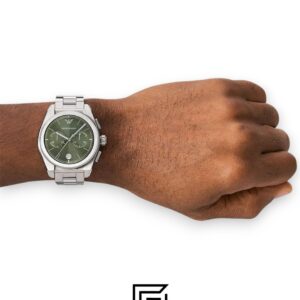 Emporio Armani AR11640 Men's Stainless Steel Green Chronograph Watch 43mm - Image 12