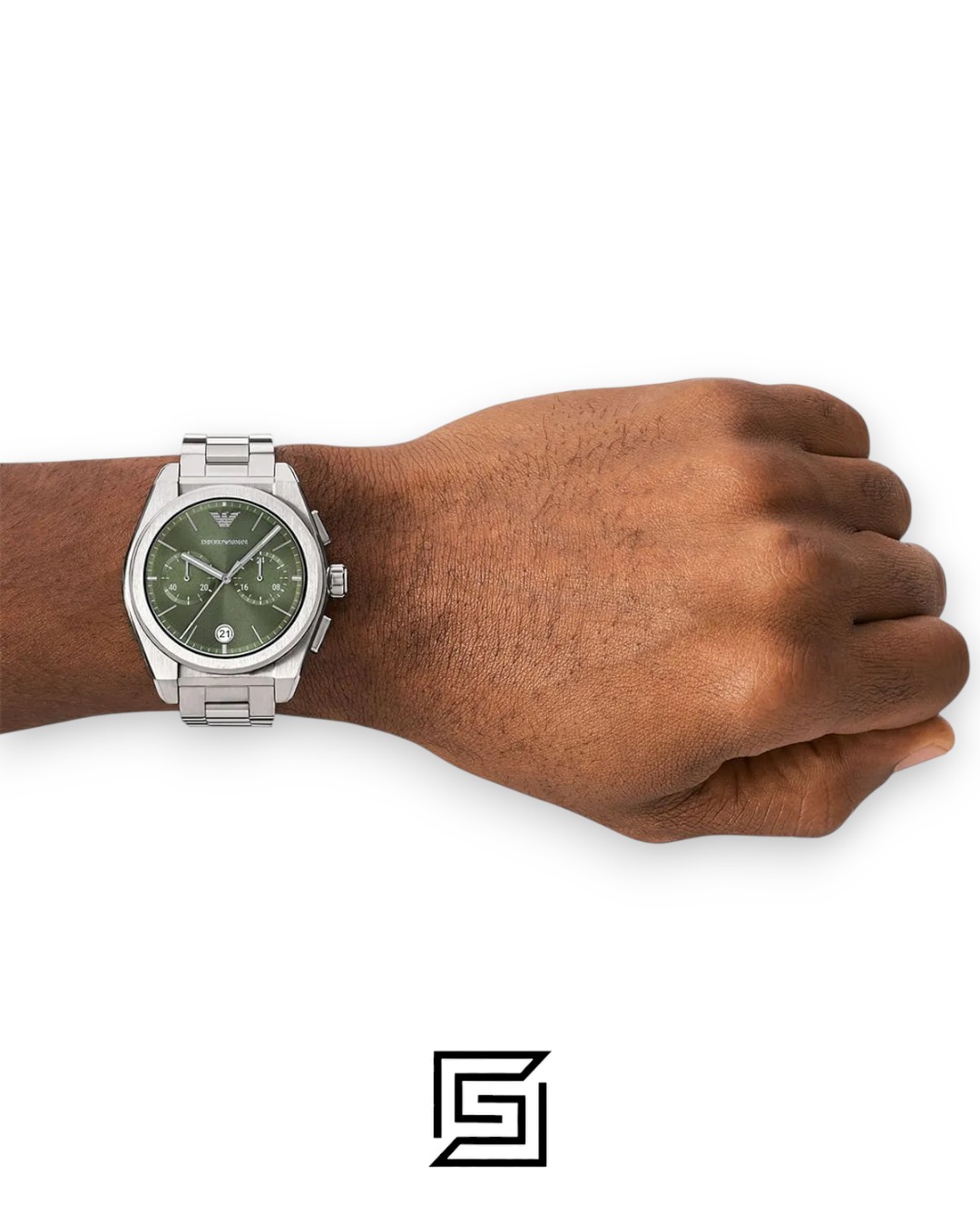 Emporio Armani AR11640 Men's Stainless Steel Green Chronograph Watch 43mm - Image 12