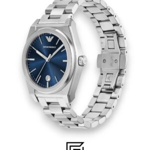 Emporio Armani AR11620 Men's Silver Stainless Steel Watch Blue Dial - Image 2