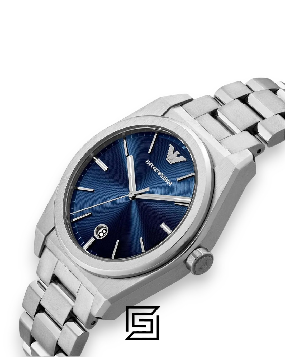 Emporio Armani AR11620 Men's Silver Stainless Steel Watch Blue Dial - Image 3