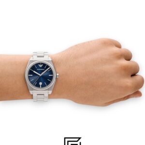 Emporio Armani AR11620 Men's Silver Stainless Steel Watch Blue Dial - Image 9