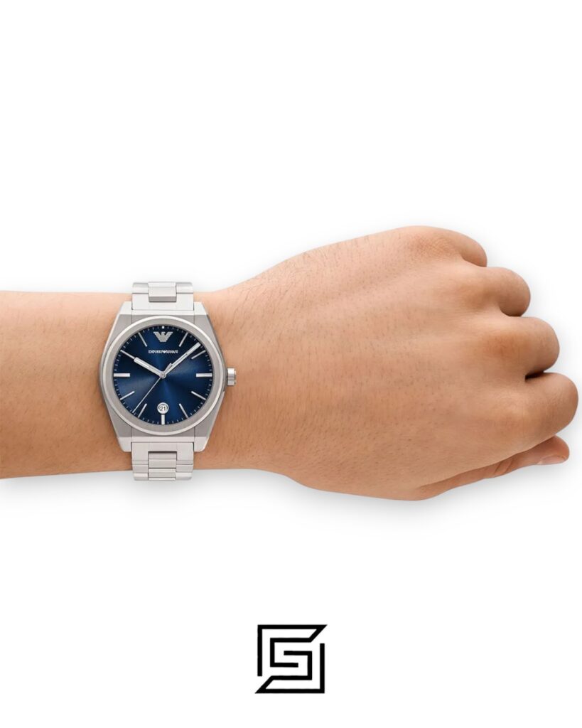 Emporio Armani AR11620 Men's Silver Stainless Steel Watch Blue Dial