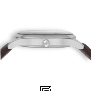 ⁦Emporio Armani AR1944 Men's Silver Case Blue Dial Brown Leather Watch⁩ - الصورة ⁦5⁩