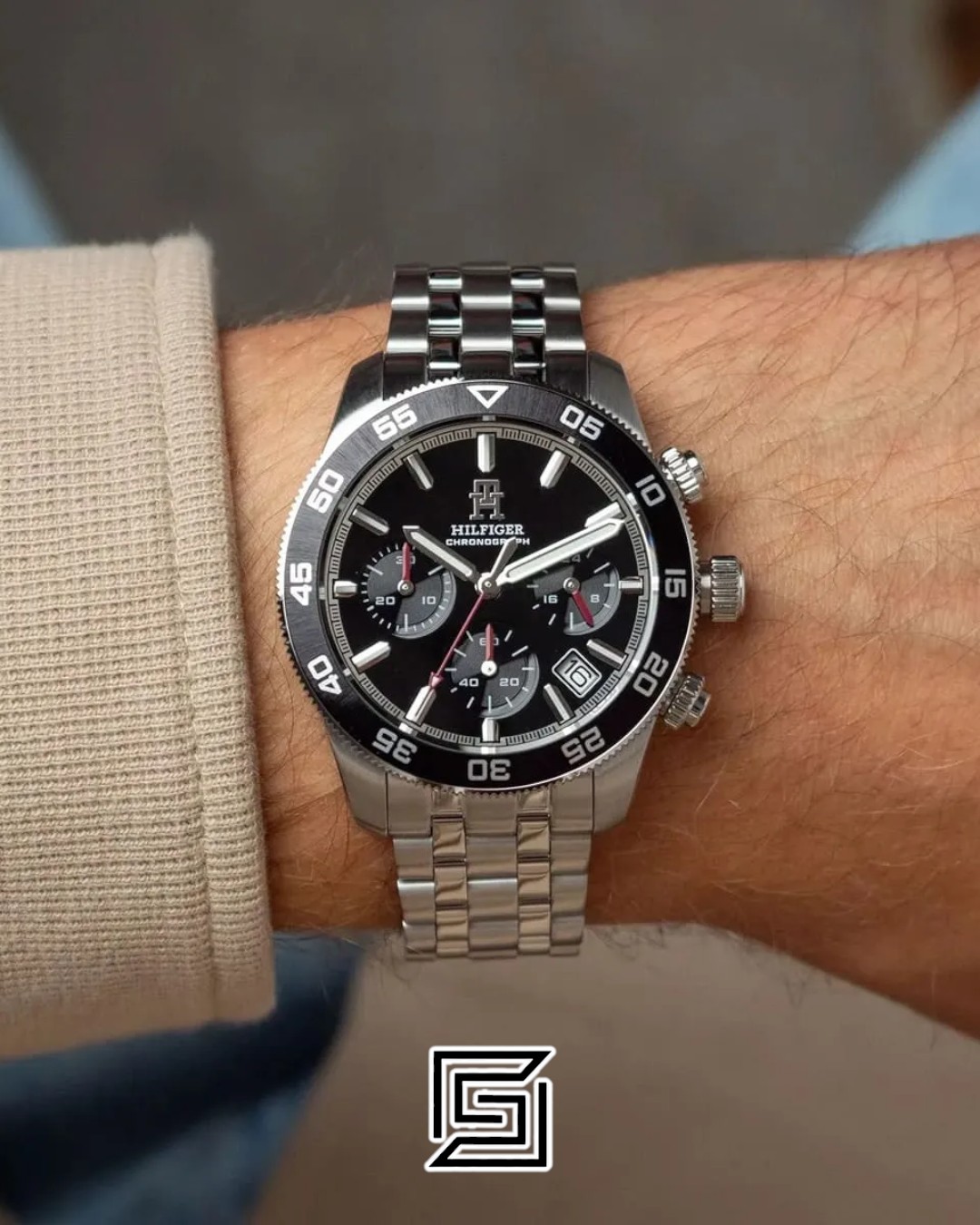 ⁦Tommy Hilfiger 1792156 Black Dial Chronograph Watch⁩ - الصورة ⁦4⁩