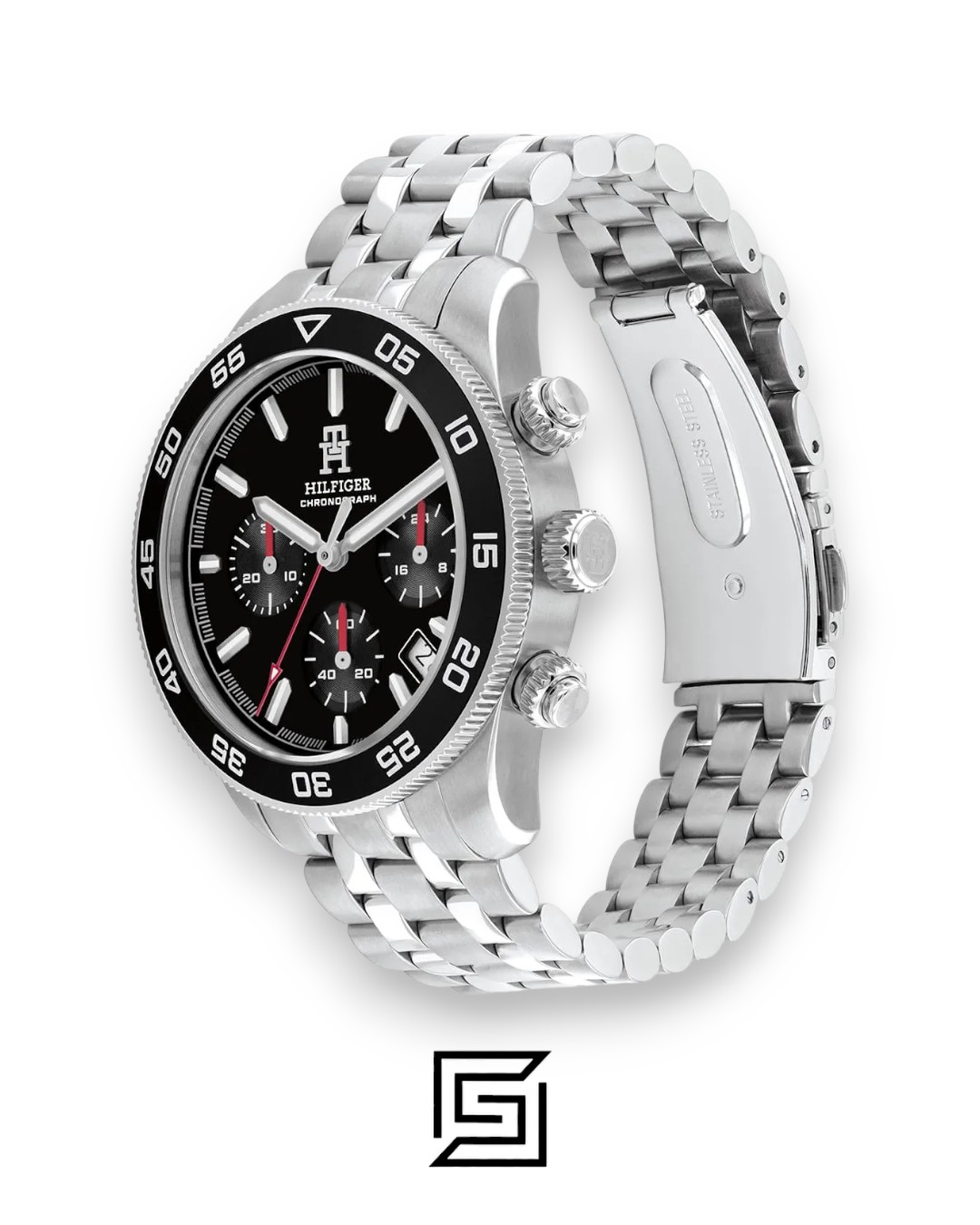 ⁦Tommy Hilfiger 1792156 Black Dial Chronograph Watch⁩ - الصورة ⁦2⁩