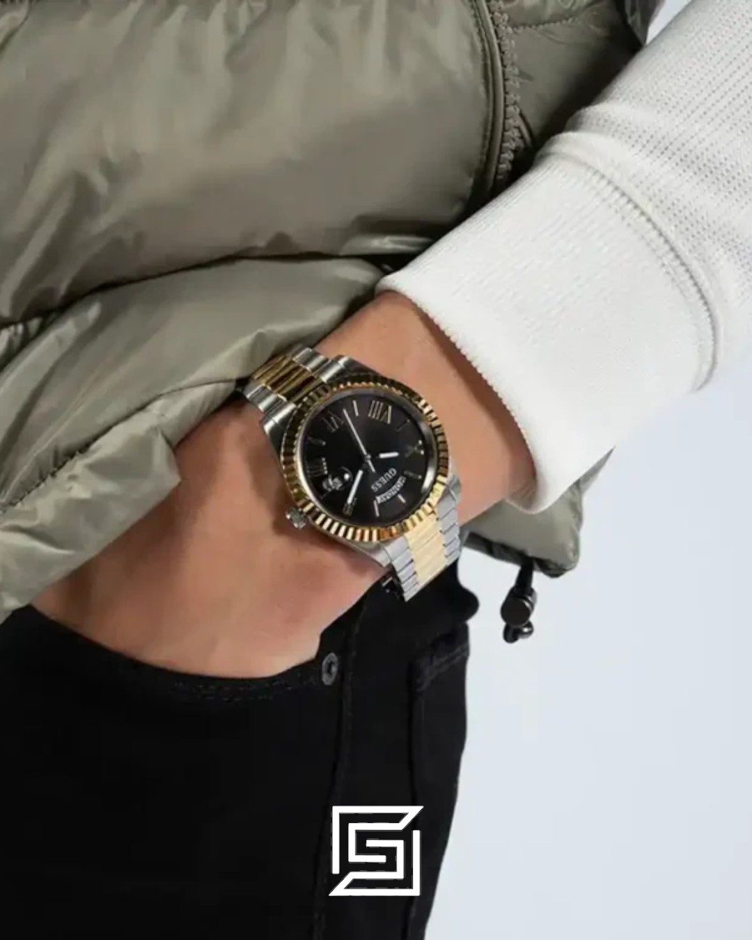 ⁦Guess GW0265G5 Two-Tone Black Dial Watch⁩ - الصورة ⁦7⁩