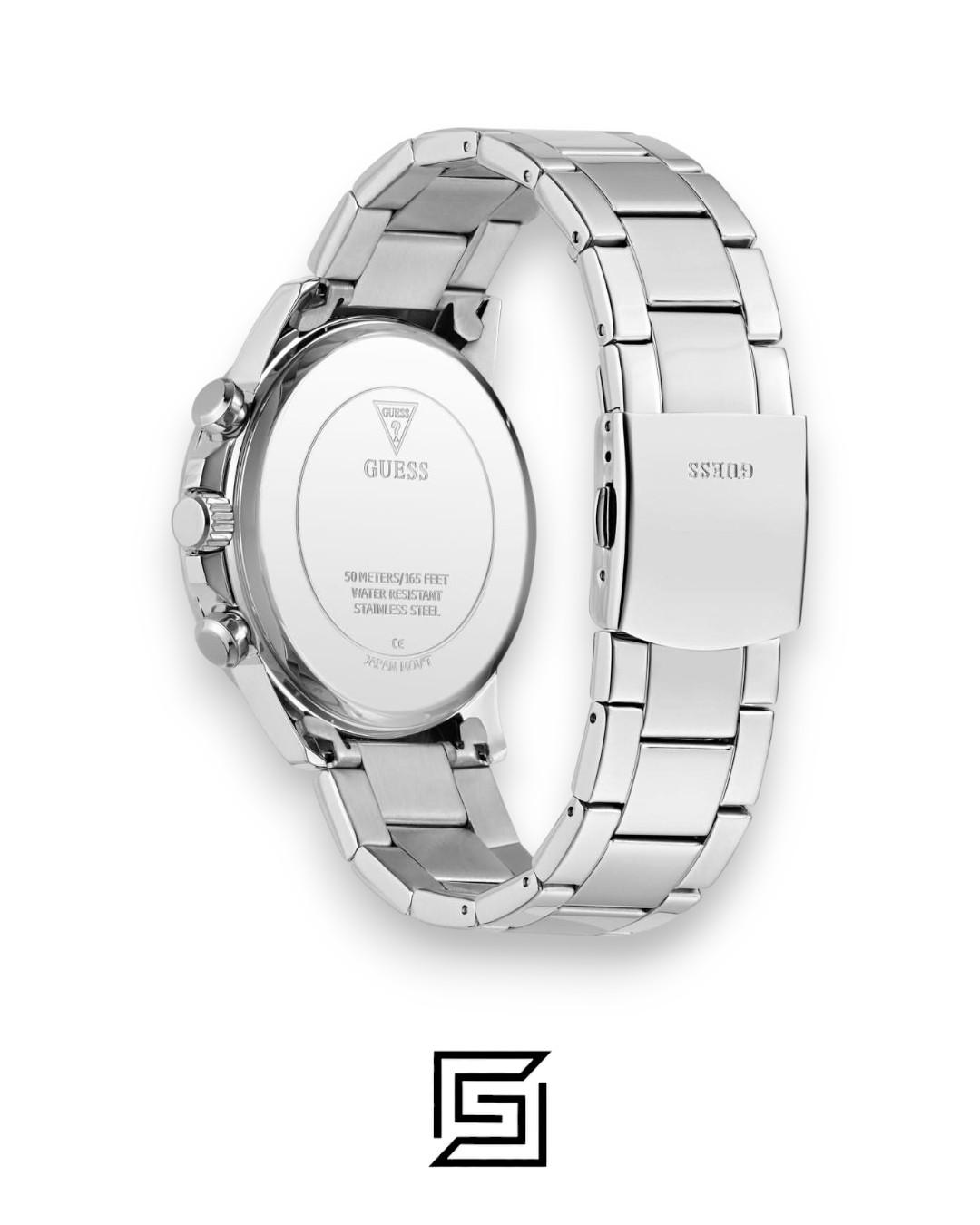 Guess GW0900G1 Men's Silver Stainless Steel Watch with Black Dial - Image 4