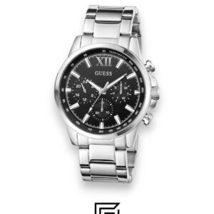 Guess GW0900G1 Men's Silver Stainless Steel Watch with Black Dial - Image 2
