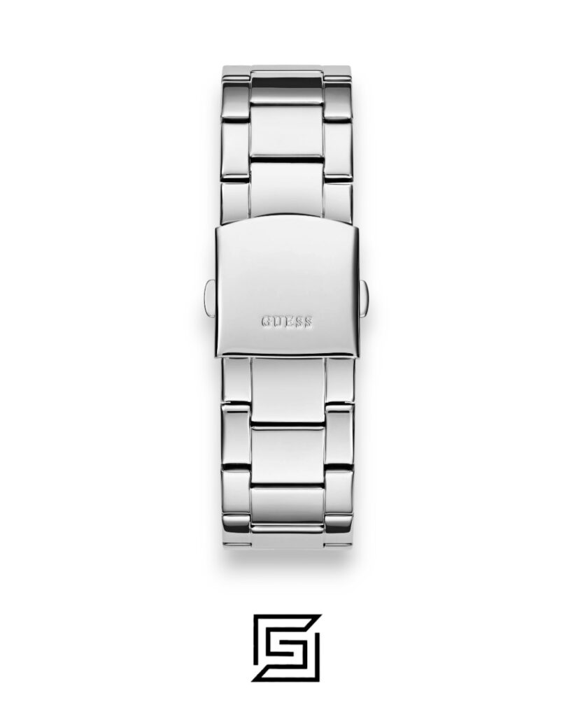 Guess GW0900G1 Men's Silver Stainless Steel Watch with Black Dial