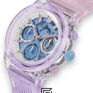 ⁦Guess GW0438L6 Women's Transparent Purple Case Blue Dial Watch⁩ - الصورة ⁦2⁩