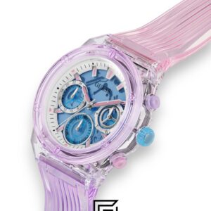 ⁦Guess GW0438L6 Women's Transparent Purple Case Blue Dial Watch⁩ - الصورة ⁦4⁩
