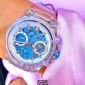 ⁦Guess GW0438L6 Women's Transparent Purple Case Blue Dial Watch⁩ - الصورة ⁦5⁩
