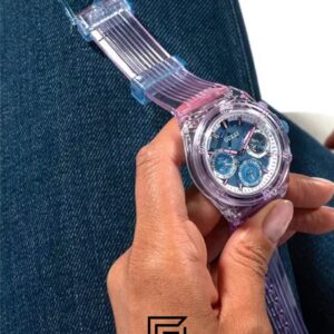 ⁦Guess GW0438L6 Women's Transparent Purple Case Blue Dial Watch⁩ - الصورة ⁦6⁩