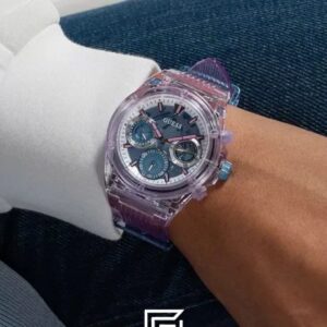 ⁦Guess GW0438L6 Women's Transparent Purple Case Blue Dial Watch⁩ - الصورة ⁦7⁩
