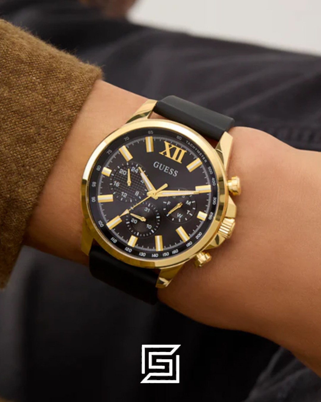 Guess GW0913G2 Gold Case Black Dial Watch - Image 5