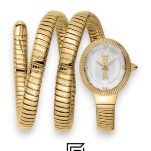 Just Cavalli Gold Tone White Dial Watch