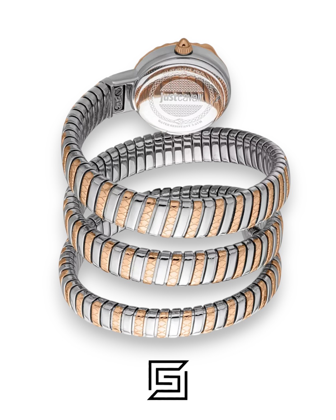Just Cavalli JC1L302M0065 Women's Silver and Rose Gold Bracelet Watch with White Dial - Image 2