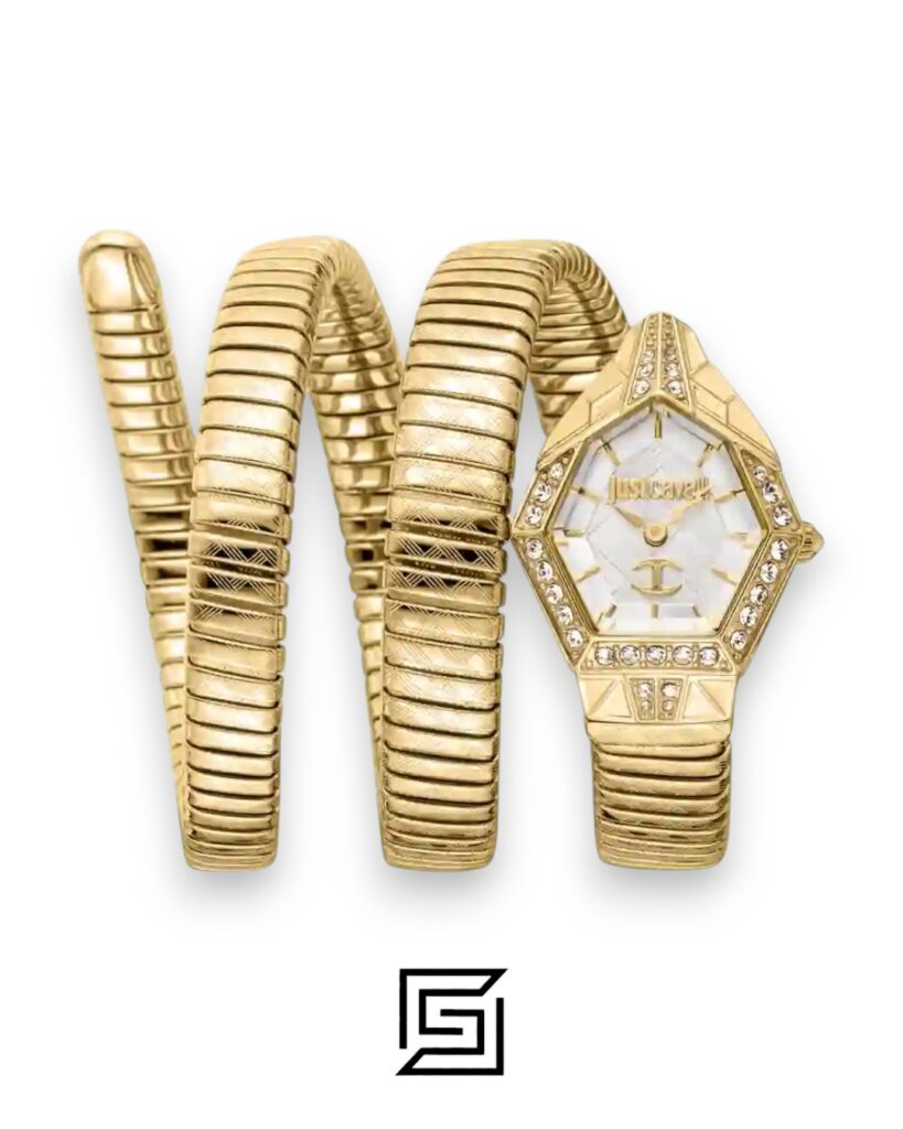 Just Cavalli Gold Tone Mother of Pearl Watch