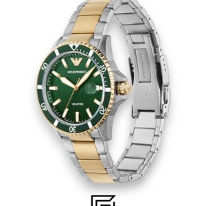Armani AR80063 Two-Tone Stainless Steel Green Dial Men's Watch - Image 2