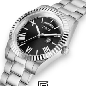 Guess GW0265G1 Men's Silver Stainless Steel Black Dial Watch - Image 2