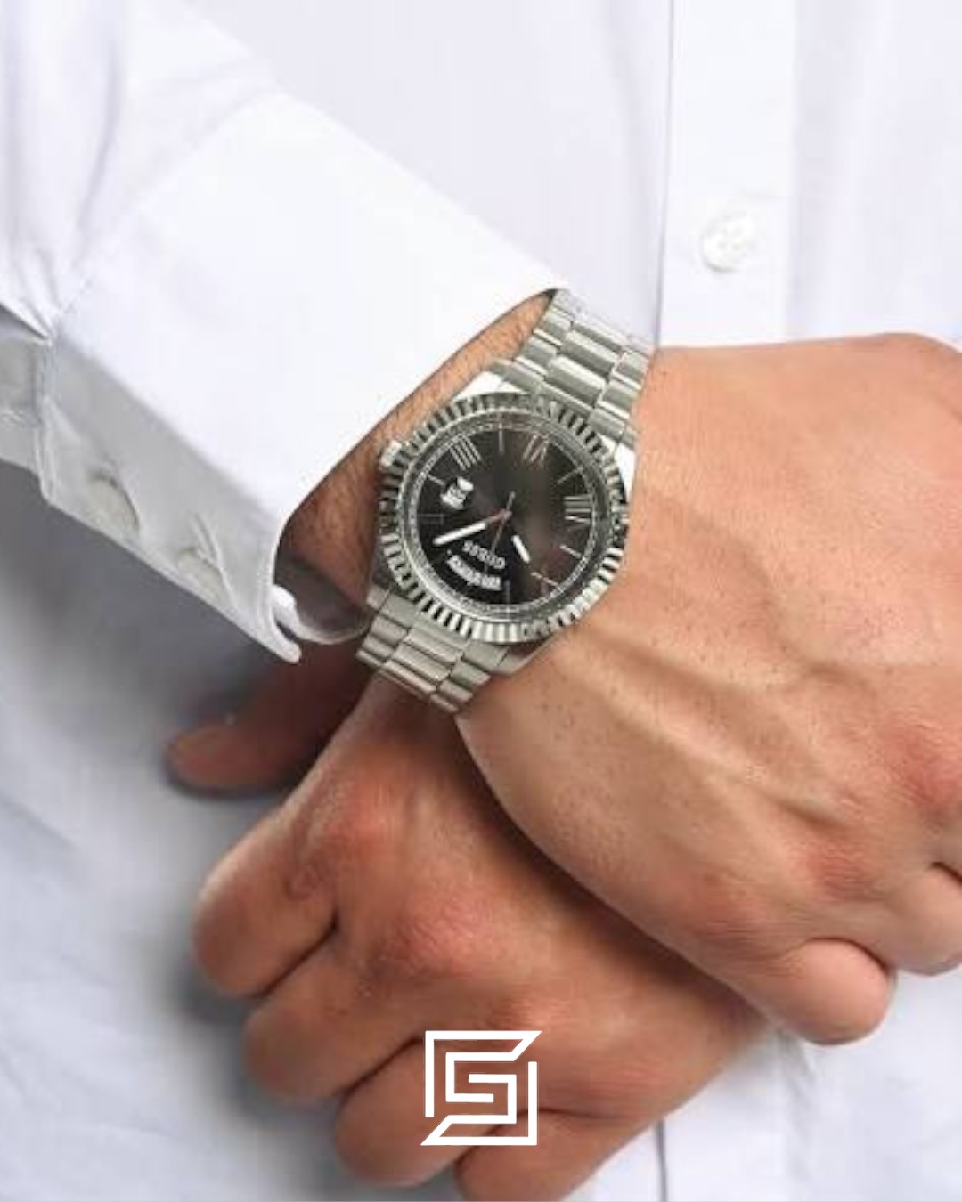 Guess GW0265G1 Men's Silver Stainless Steel Black Dial Watch - Image 3