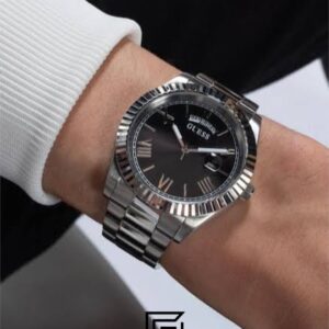 Guess GW0265G1 Men's Silver Stainless Steel Black Dial Watch - Image 4