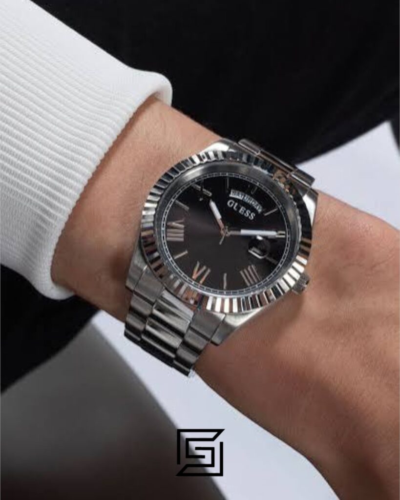 Guess GW0265G1 Men's Silver Stainless Steel Black Dial Watch