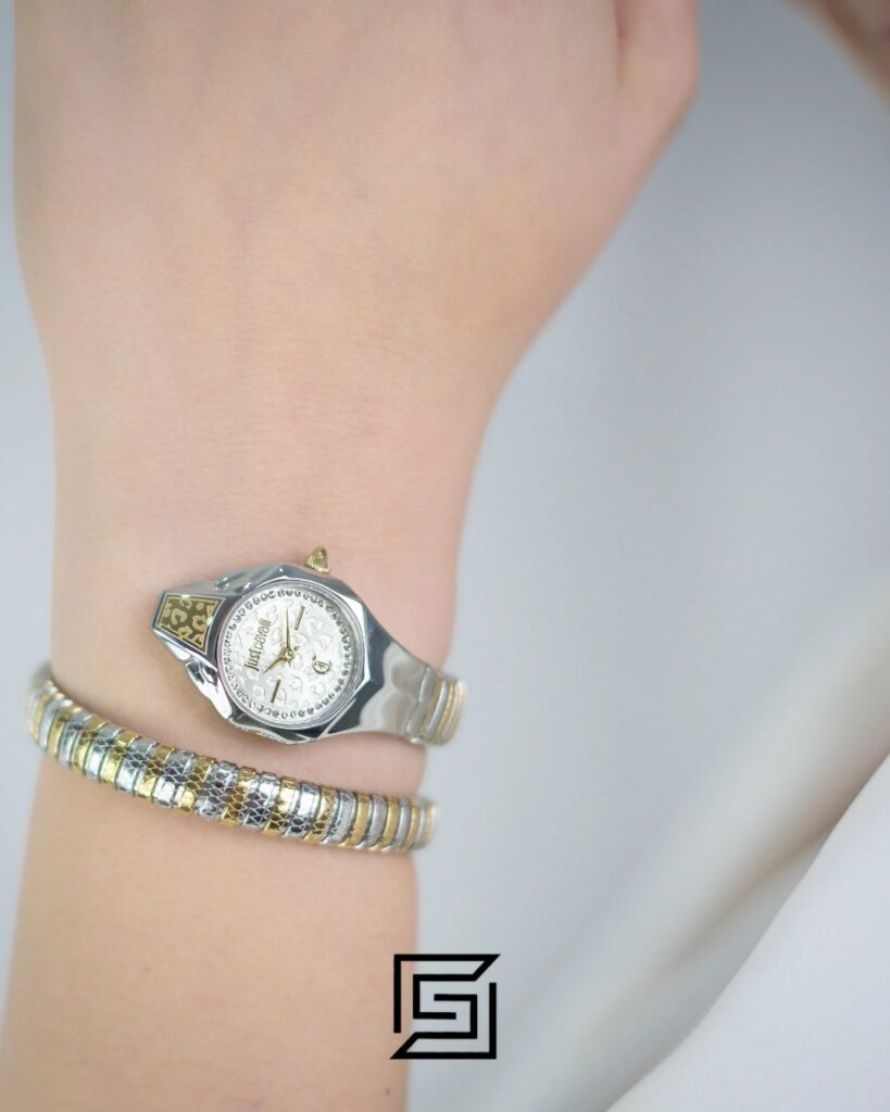 Just Cavalli JC1L354M0055 Women's Two-Tone Snake Bracelet Watch